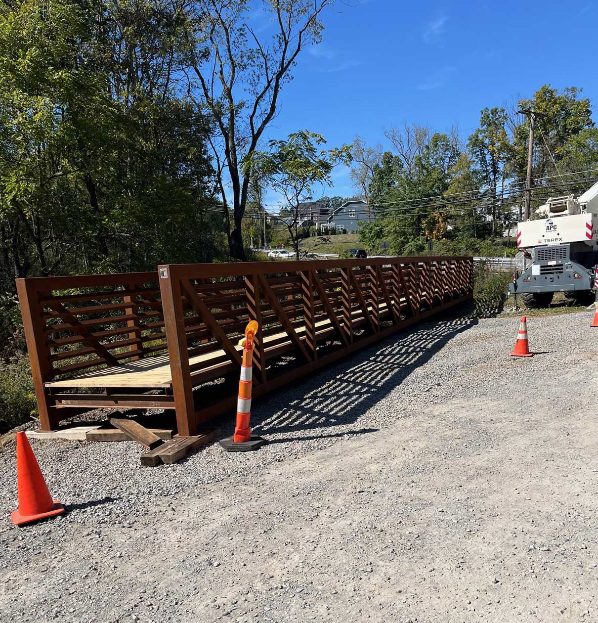 Wexford Run bridge awaiting installation